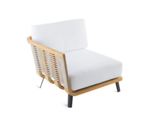 Welcome Module d’angle droit en teck et corde 92 cm